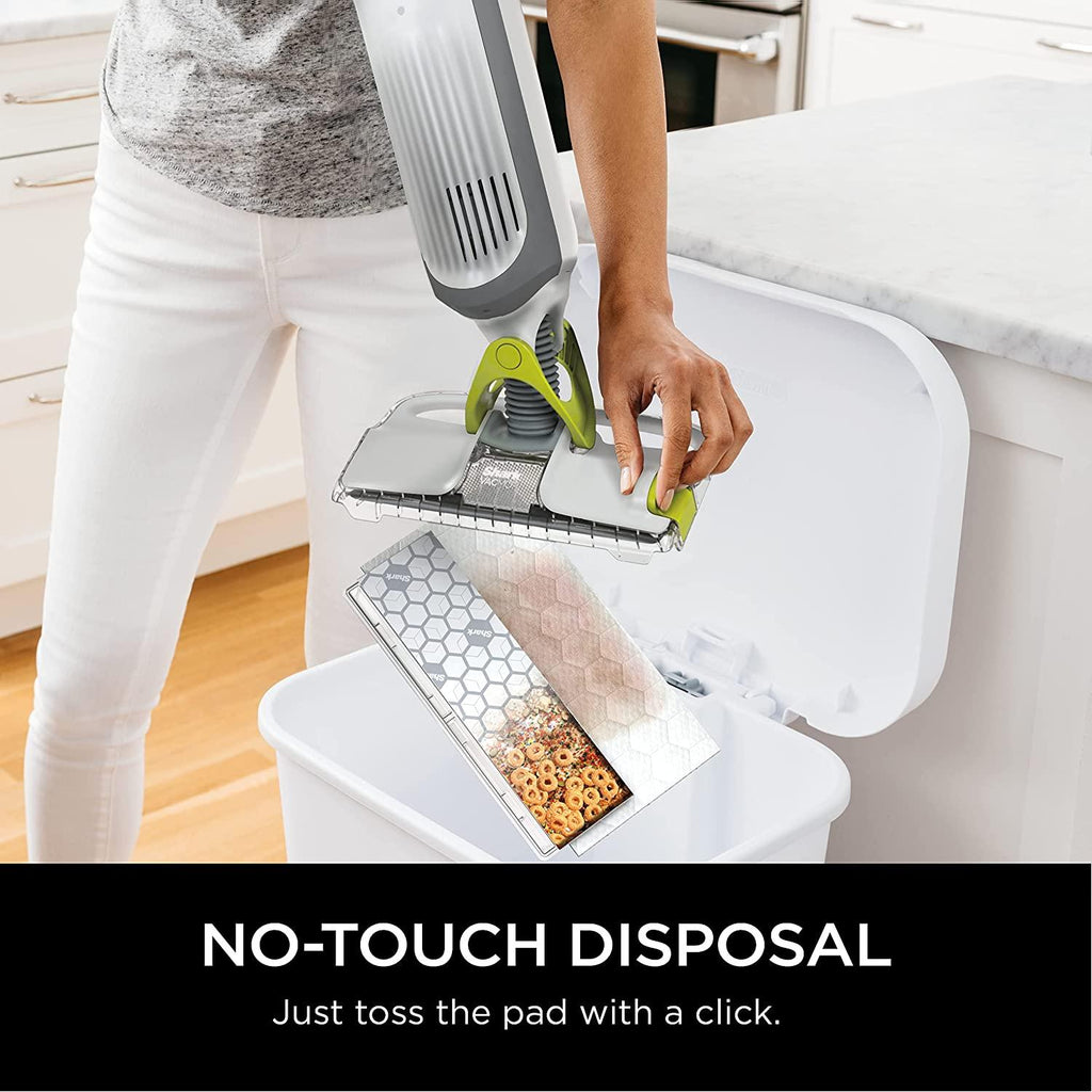 Shark VM200P12 VACMOP Vacuum Mop Bundle with 12 Disposable VACMOP Pads &amp; 12 oz. Cleaning Solution, White