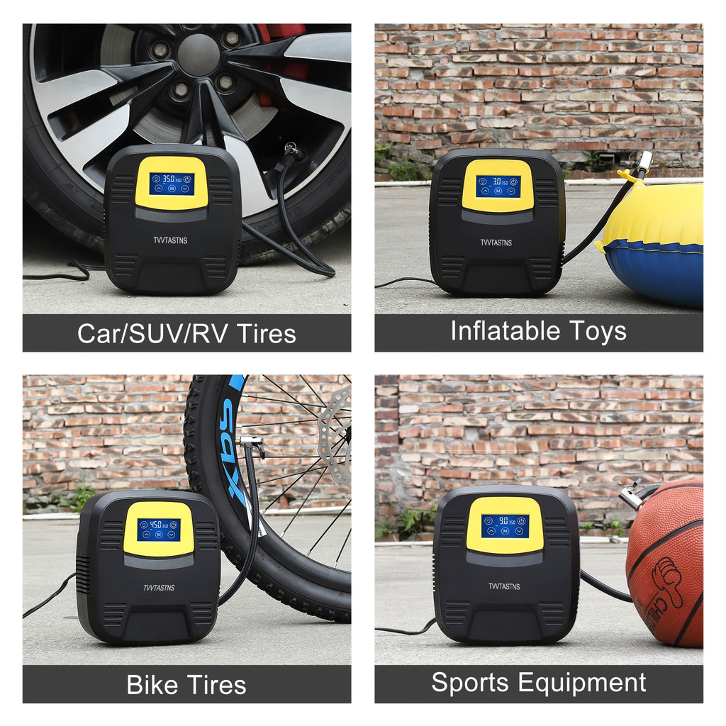 Air Compressor Tire Inflator, PortableI Auto Air Pump, Touchscreen And Emergency LED Light Inflator For Car Tire, Bicycle, Basketball And Others