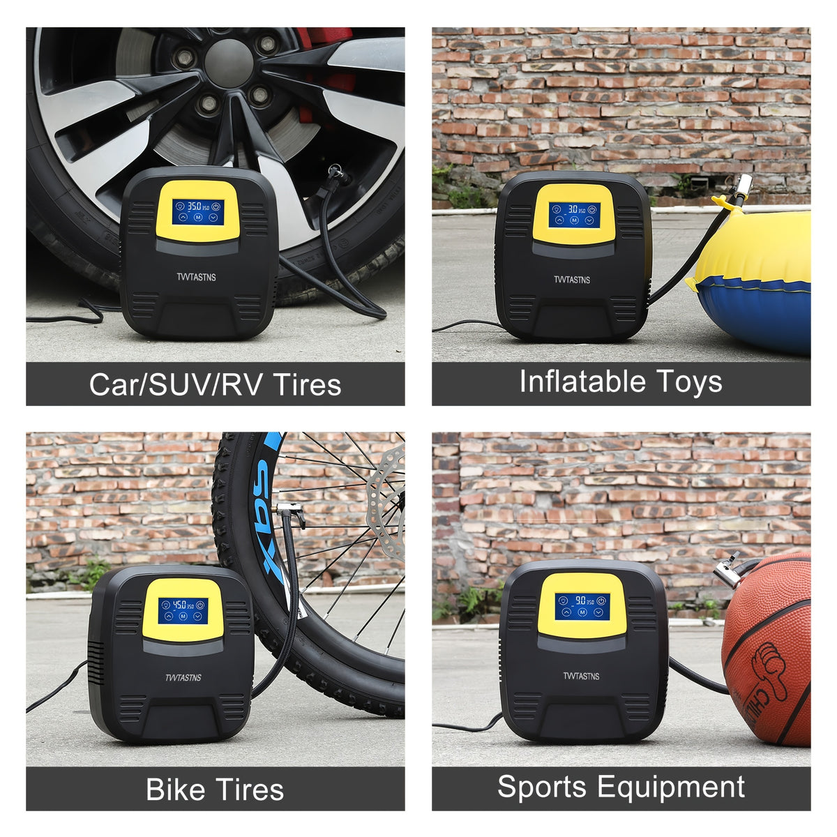 Air Compressor Tire Inflator, PortableI Auto Air Pump, Touchscreen And Emergency LED Light Inflator For Car Tire, Bicycle, Basketball And Others