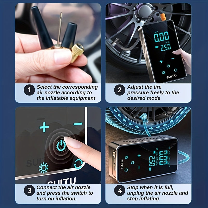 Portable Electrical Car Air Pump Mini Wireless Tire Inflatable Pump Inflator Air Compressor Pump For Car Motorcycle Bicycle Ball