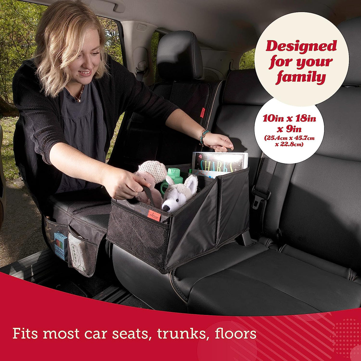Lusso Gear Car Seat Organizer for Front or Backseat - Great for Adults &amp; Kids, Features 9 Storage Compartments for Toys, Magazines, Tissues, Maps, Books, Documents, Games &amp; More (Planets)