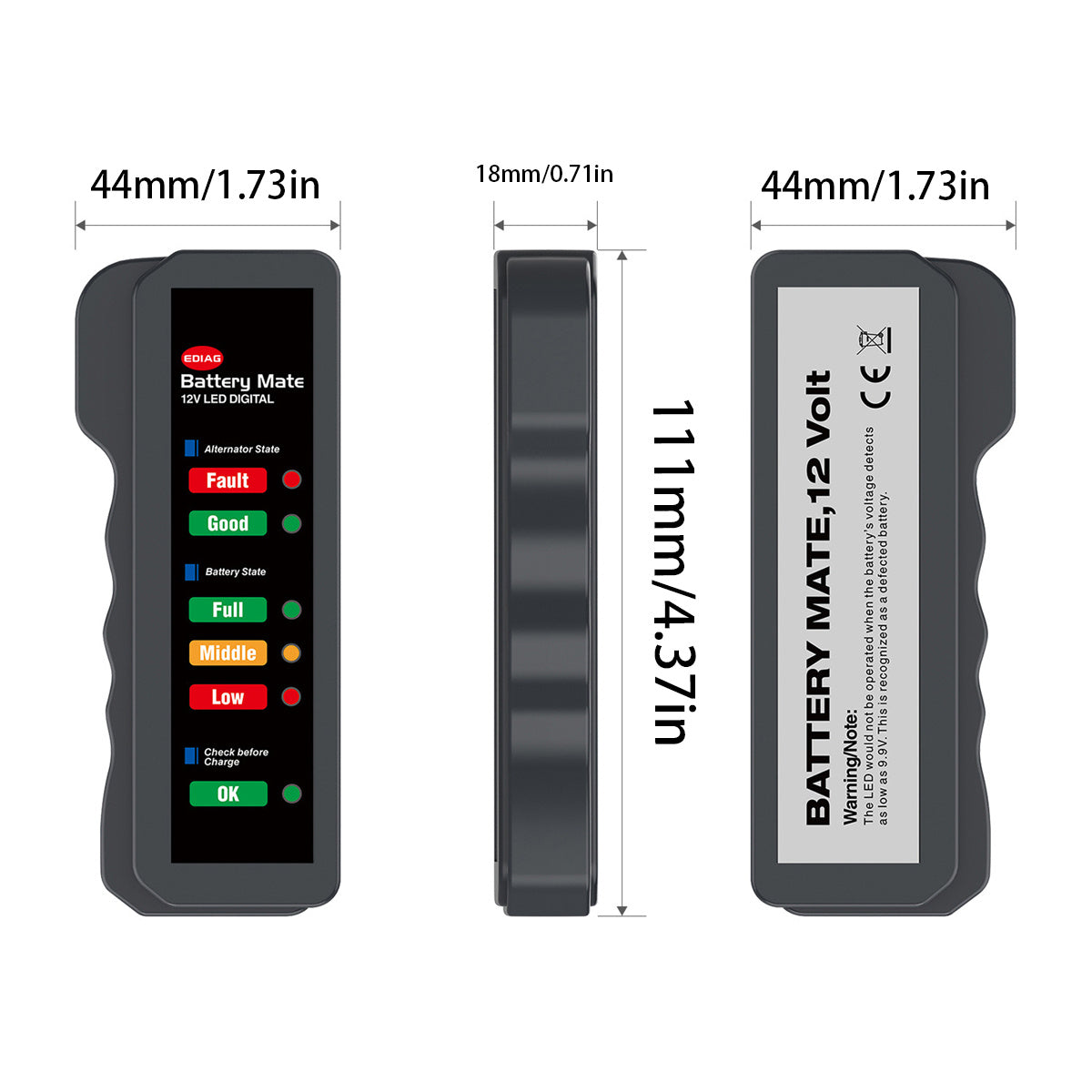Mini 12V Car Battery Tester Digital Alternator Tester 6LED Lights Detect Display Car Tool Auto Battery Tester For Car Motorcycle