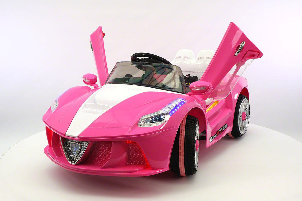 Spider GT Kids 12V Ride-On Car with R/C Parental Remote | Pink