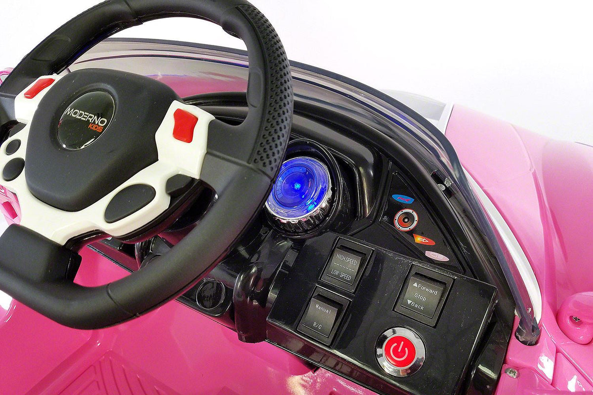 Spider GT Kids 12V Ride-On Car with R/C Parental Remote | Pink