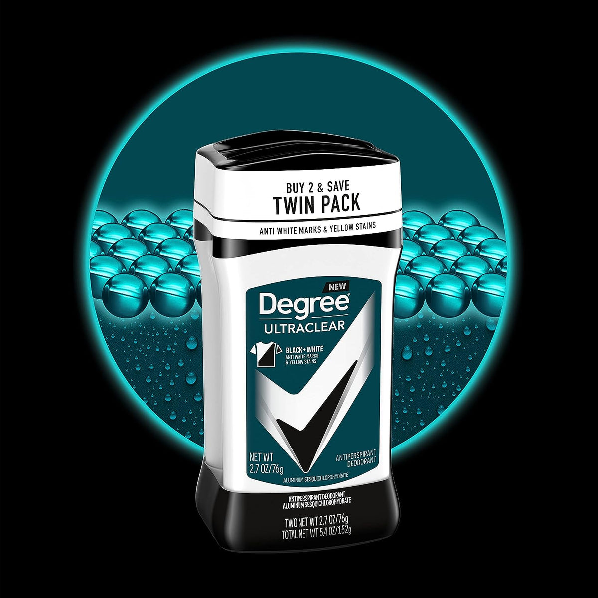 Degree Men UltraClear Antiperspirant Deodorant Black+White 2 Count 72-Hour Sweat &amp; Odor Protection Antiperspirant For Men With MotionSense Technology 2.7 oz