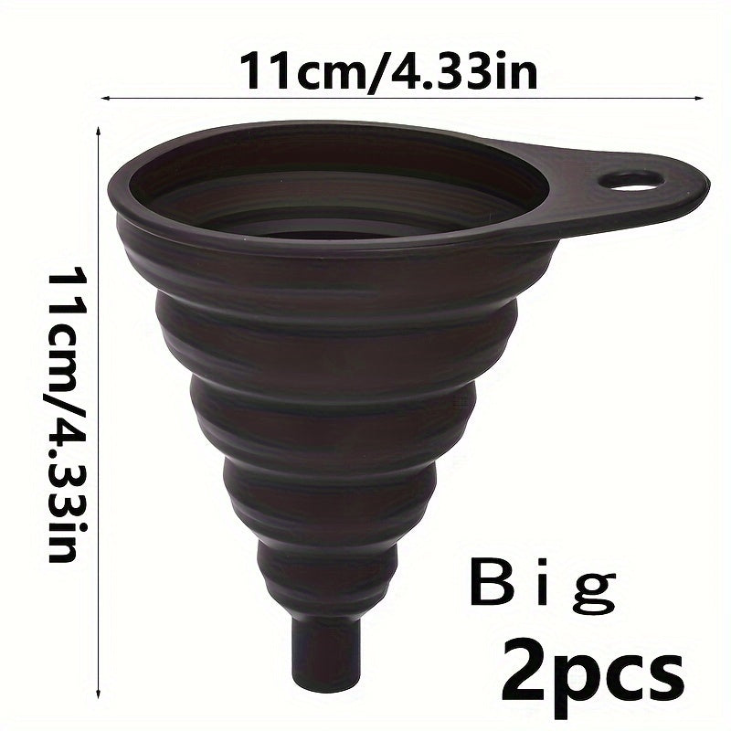 Upgrade Your Car Maintenance With A Universal Silicone Liquid Funnel - Telescopic Long Neck For Easy Oil Changes!