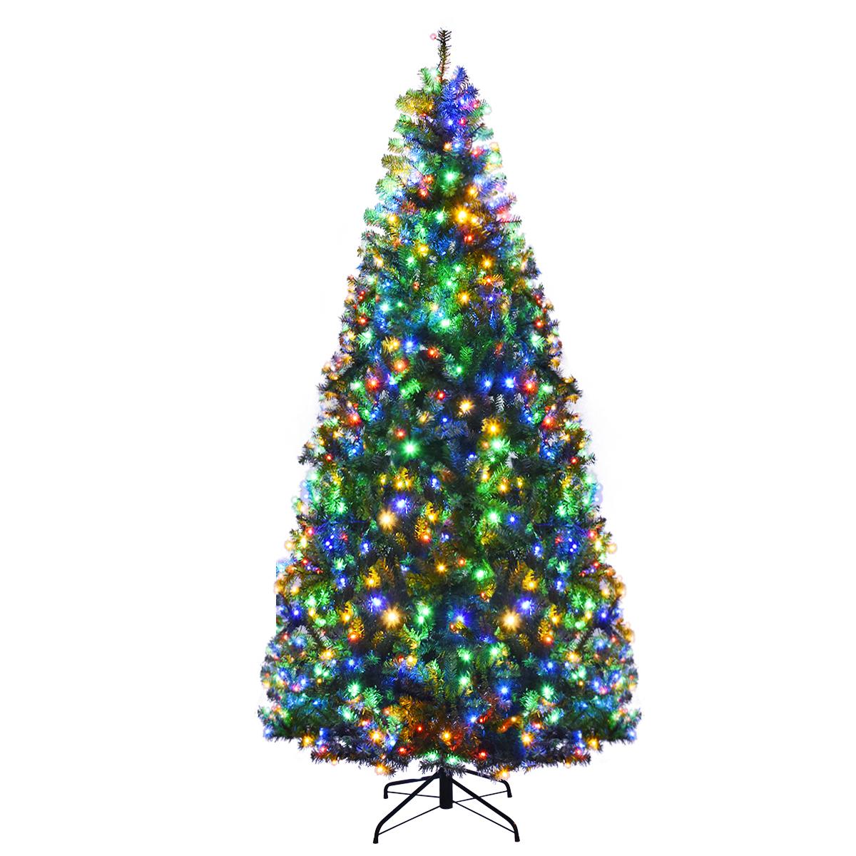7Ft Pre-Lit Artificial Christmas Tree Hinged 500 LED Lights