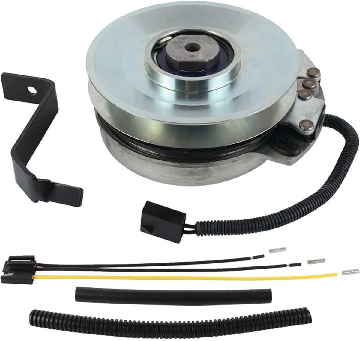 Bundle - 2 items: PTO Electric Blade Clutch, Wire Harness Repair Kit. X0424 Replaces John Deere Clutch L120 L130 Mower GY20878 GY20108 GY20652 GY21340 W/Wire Repair Kit OEM Upgrade