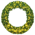48 in. Green Cordless Pre-Lit LED Artificial Christmas Wreath 714 Tips with 200 LED Light and Timer