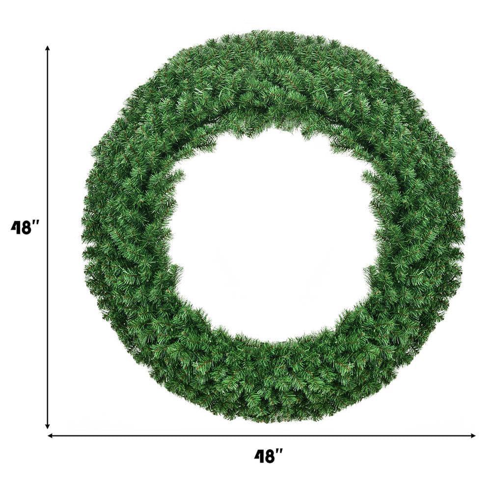 48 in. Green Cordless Pre-Lit LED Artificial Christmas Wreath 714 Tips with 200 LED Light and Timer