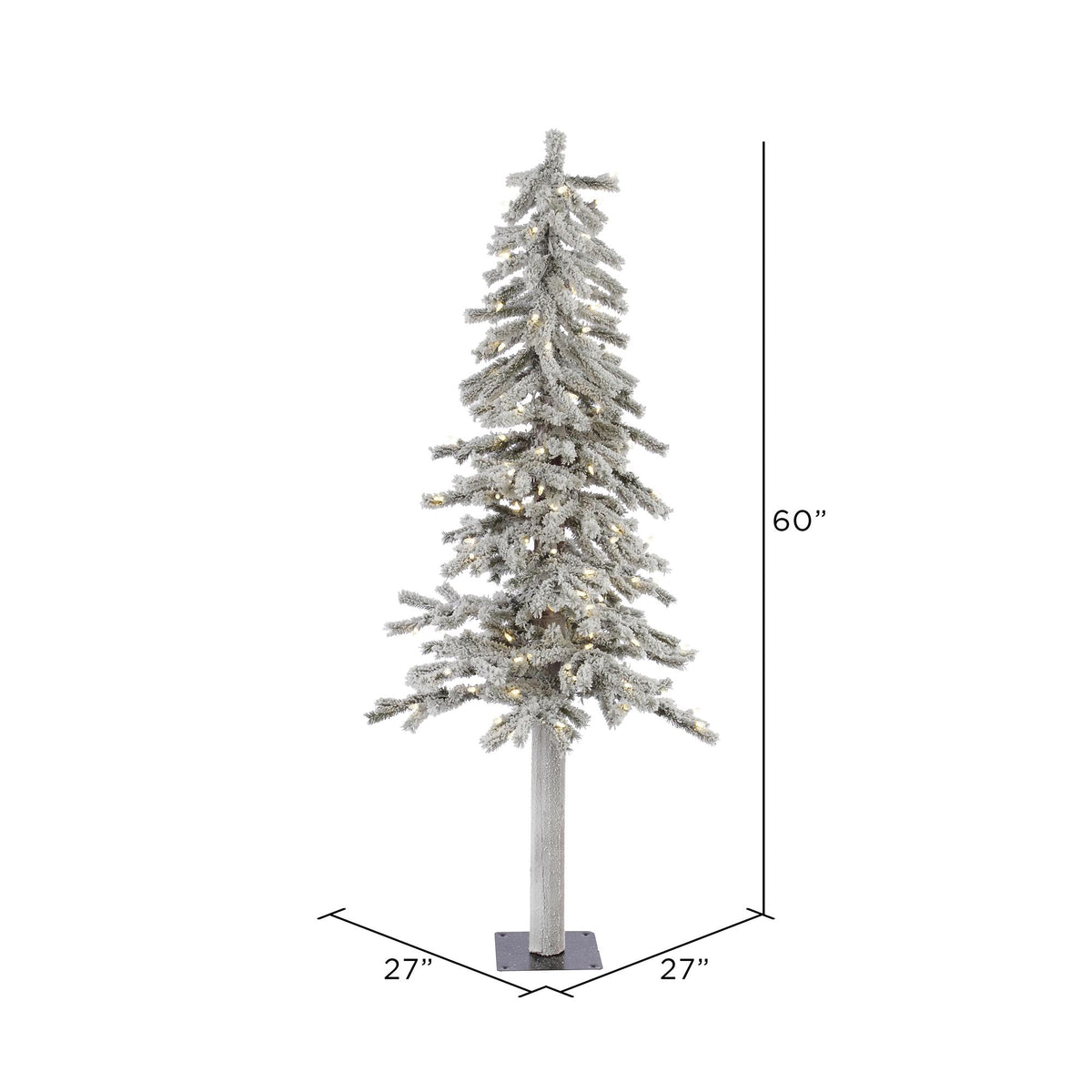 Vickerman Pre-Lit 5' Flocked Alpine Artificial Christmas Tree, LED, Warm White Lights