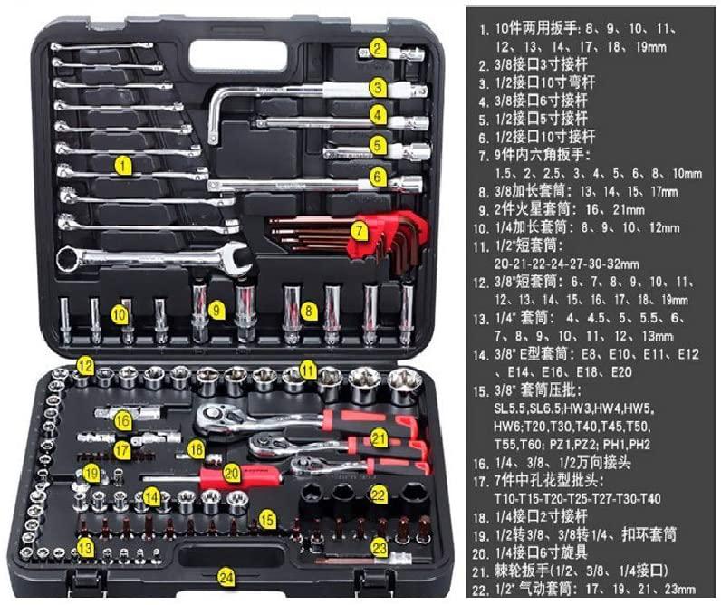 BINGFANG-W Wrench 120pcs Socket Set Car Repair Tool Auto Hand Tool Kit Ratchet Set Torque Wrench Chrome Vanadium Steel Auto Tools Repair Tools Tools