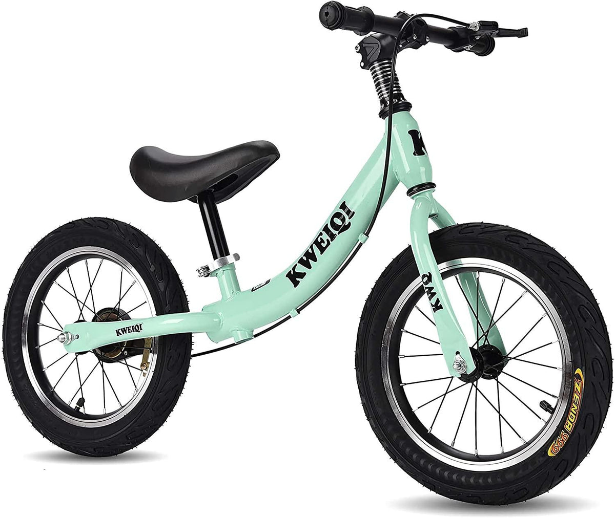 14"  Bike Children's Bicycle Adjustable Seat Height Push Bikes for Toddlers with Brake No Pedal Scooter Bicycle Training Bike for 2-6 Years Old Boys &amp; Girls