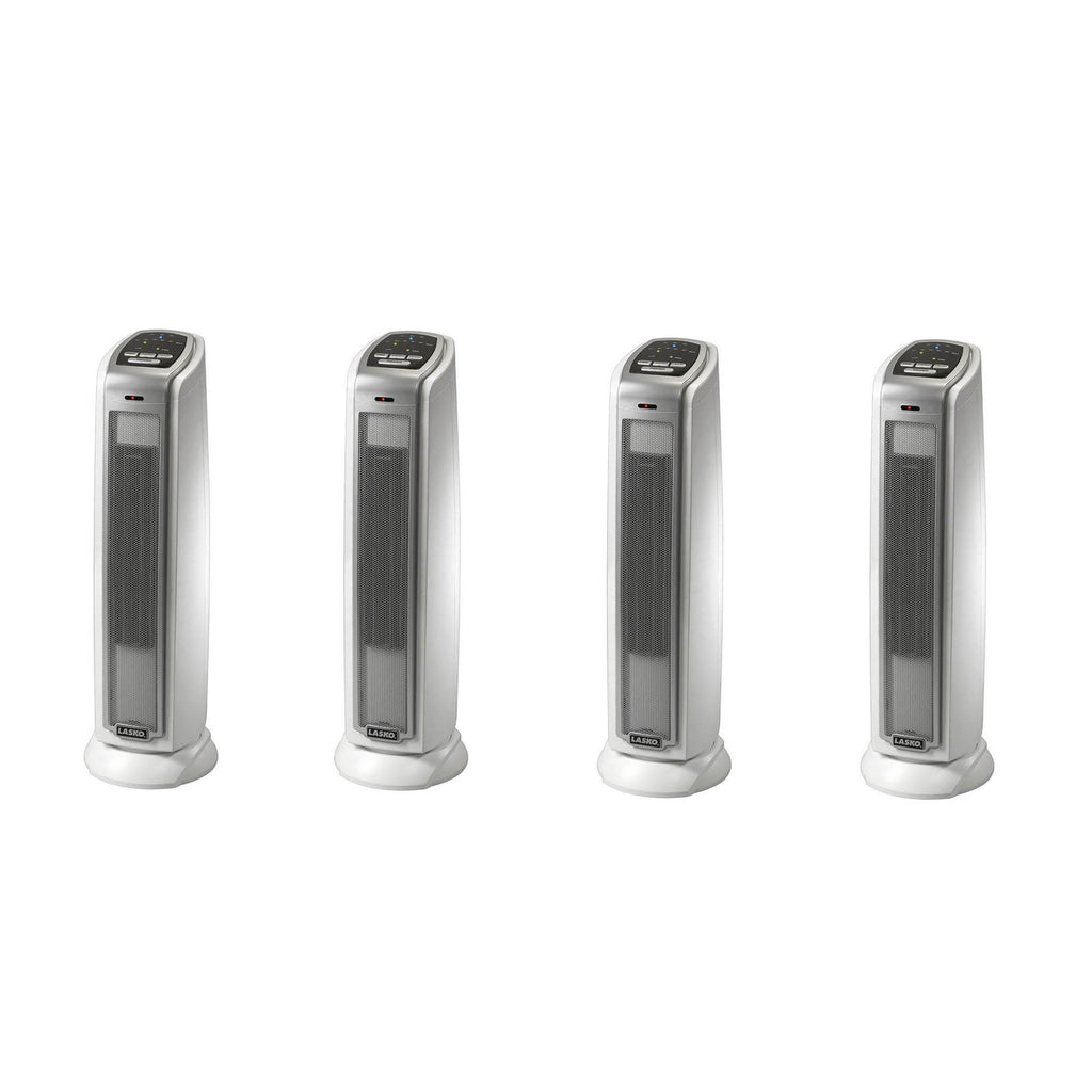 Lasko 1500W Portable Electronic Thermostat Ceramic Tower Space Heater (4 Pack)