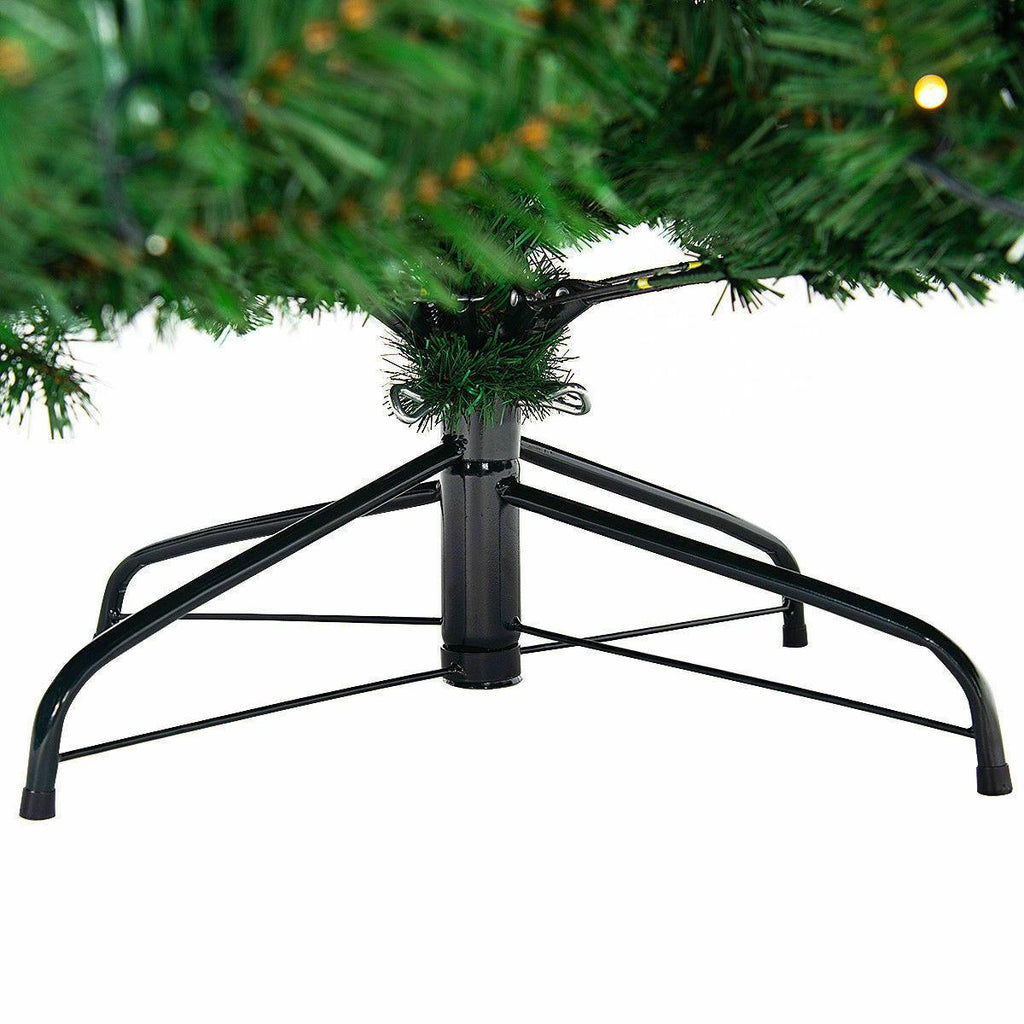 9Ft Pre-Lit PVC Artificial Christmas Tree Hinged w/ 700 LED Lights &amp; Stand
