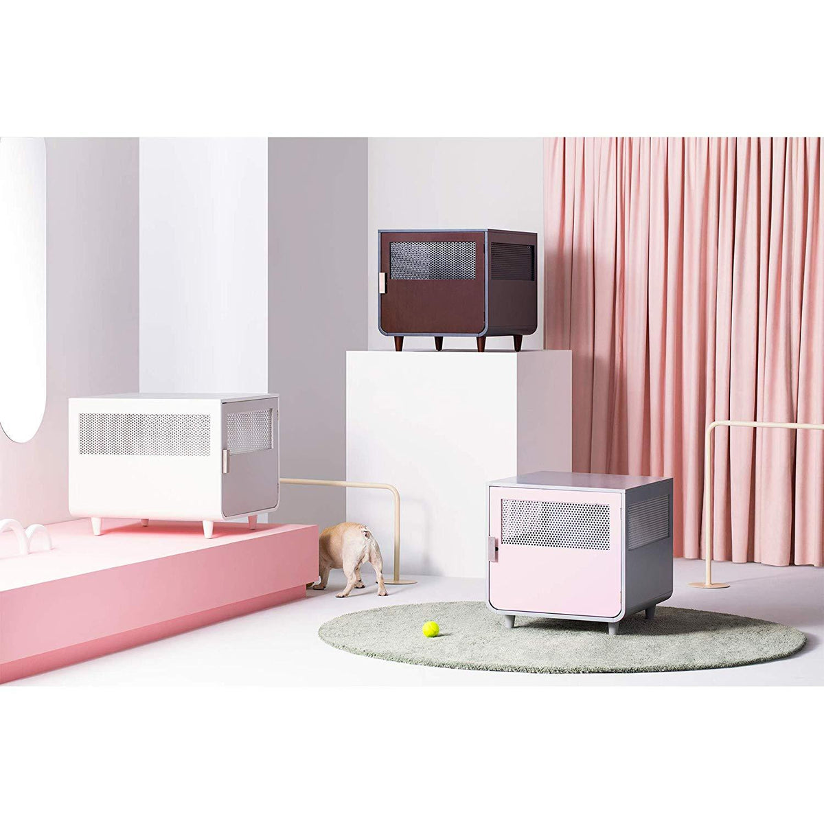 Staart - Radius Wooden Dog Crate - Alpine White - Small