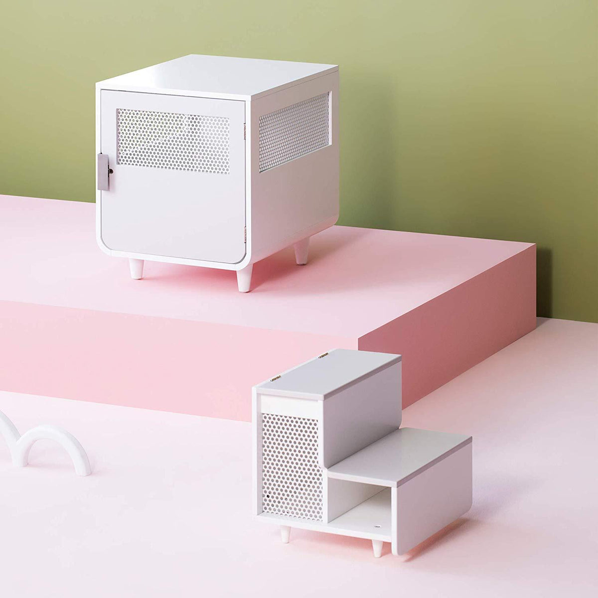 Staart - Radius Wooden Dog Crate - Alpine White - Small