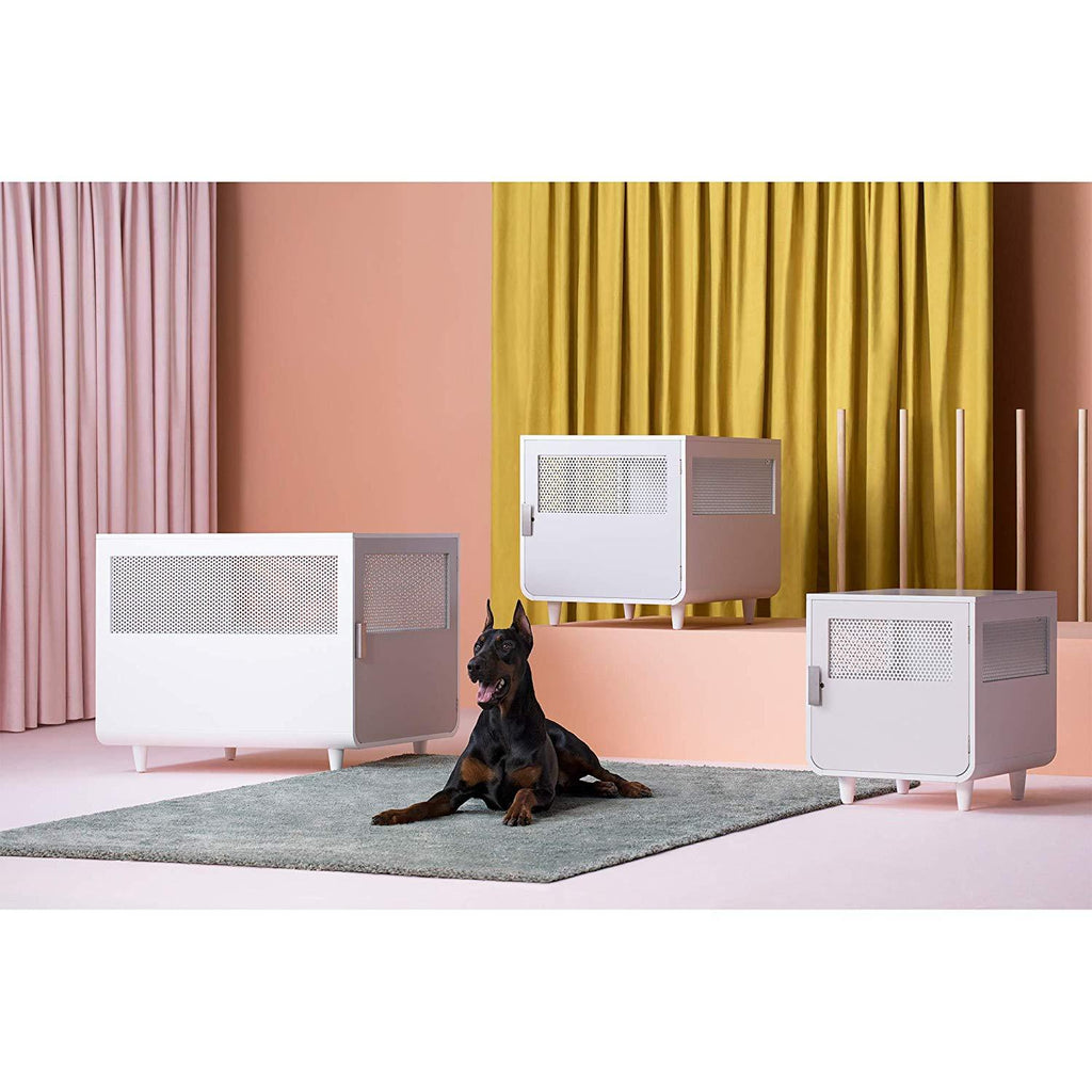 Staart - Radius Wooden Dog Crate - Alpine White - Small