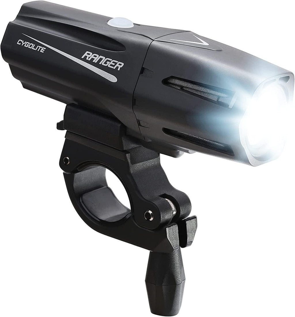 Cygolite Ranger – 1,400 Lumen Bike Light – 5 Night & 3 Daytime Modes – Compact & Durable – IP67 Waterproof – Secured Hard Mount – USB Rechargeable Headlight – for Road, Mountain, Commuter Bicycles