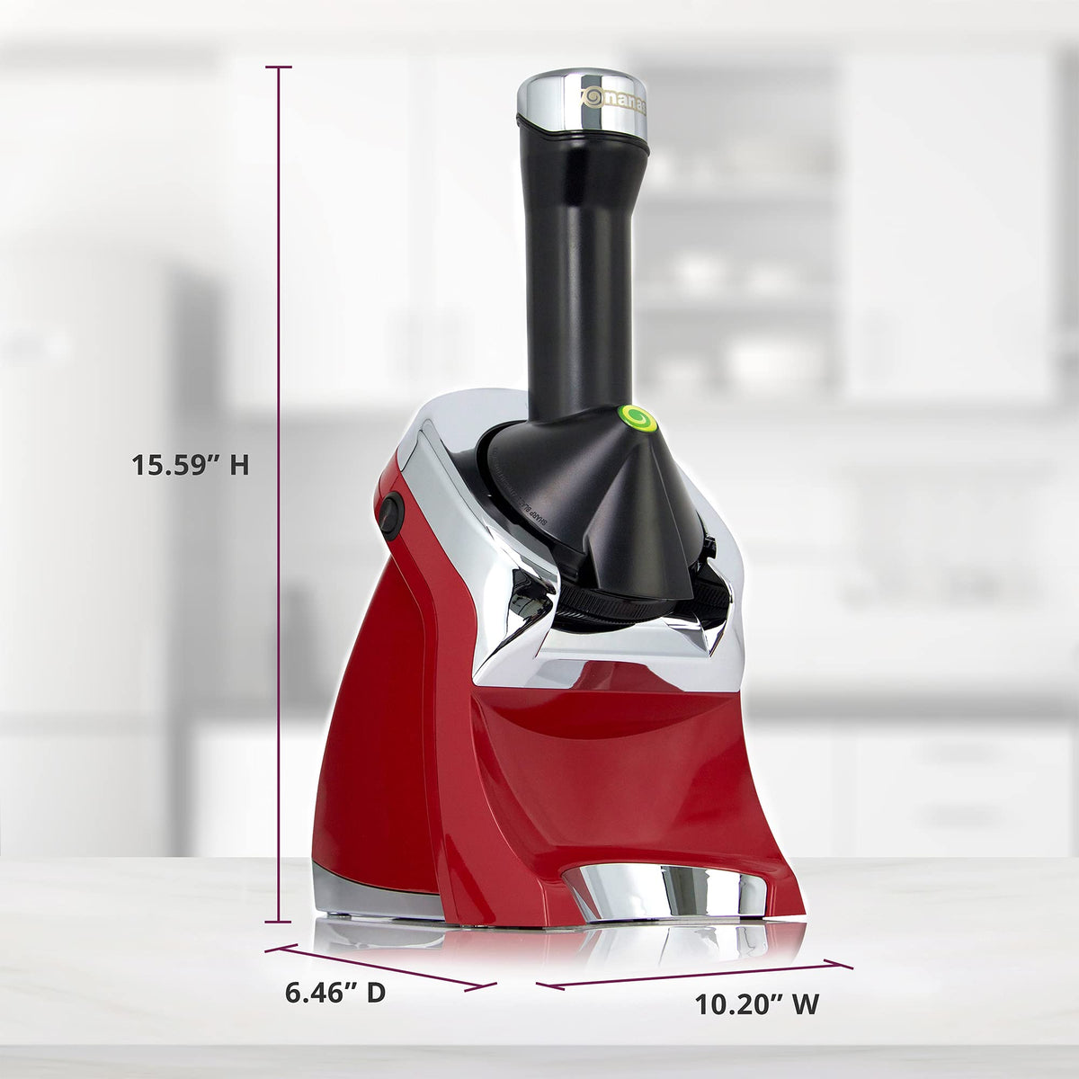 988RD Deluxe Vegan, Dairy-Frozen Fruit Soft Serve Maker, Includes 75 Recipes, 200 W, Red