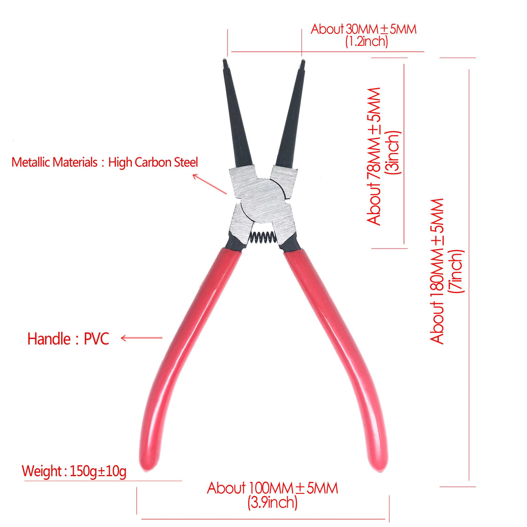 4pcs/Industrial Grade 7-inch Snap Ring Pliers Four-piece Combination Set