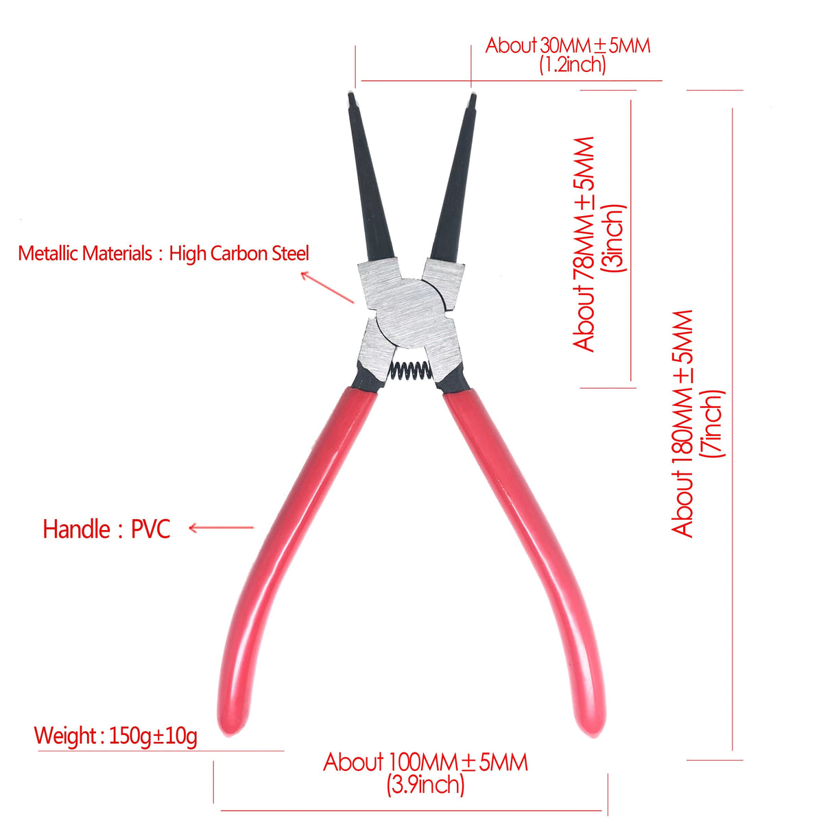4pcs/Industrial Grade 7-inch Snap Ring Pliers Four-piece Combination Set