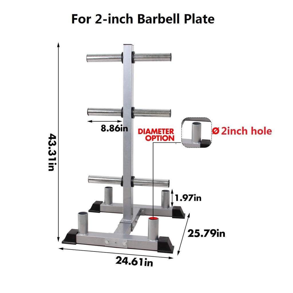 Olympic Weight Rack with Bar Holder for 2 Inch Barbell/Bumper Plates Heavy Duty Stand Black w/ 4 Bar Holder, Holds Up to 440 lbs