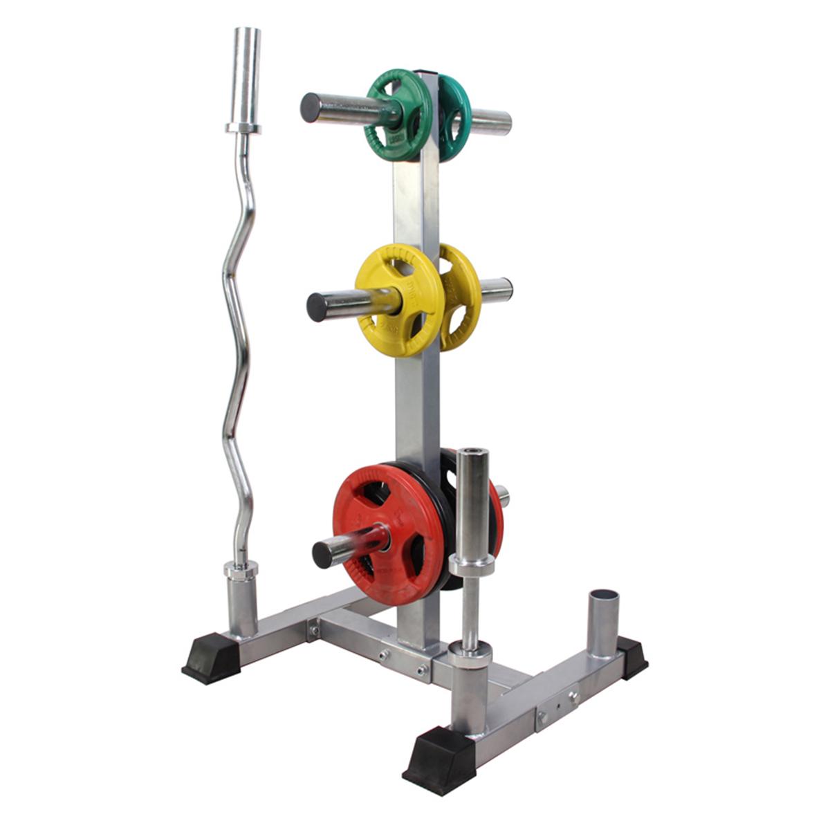 Olympic Weight Rack with Bar Holder for 2 Inch Barbell/Bumper Plates Heavy Duty Stand Black w/ 4 Bar Holder, Holds Up to 440 lbs