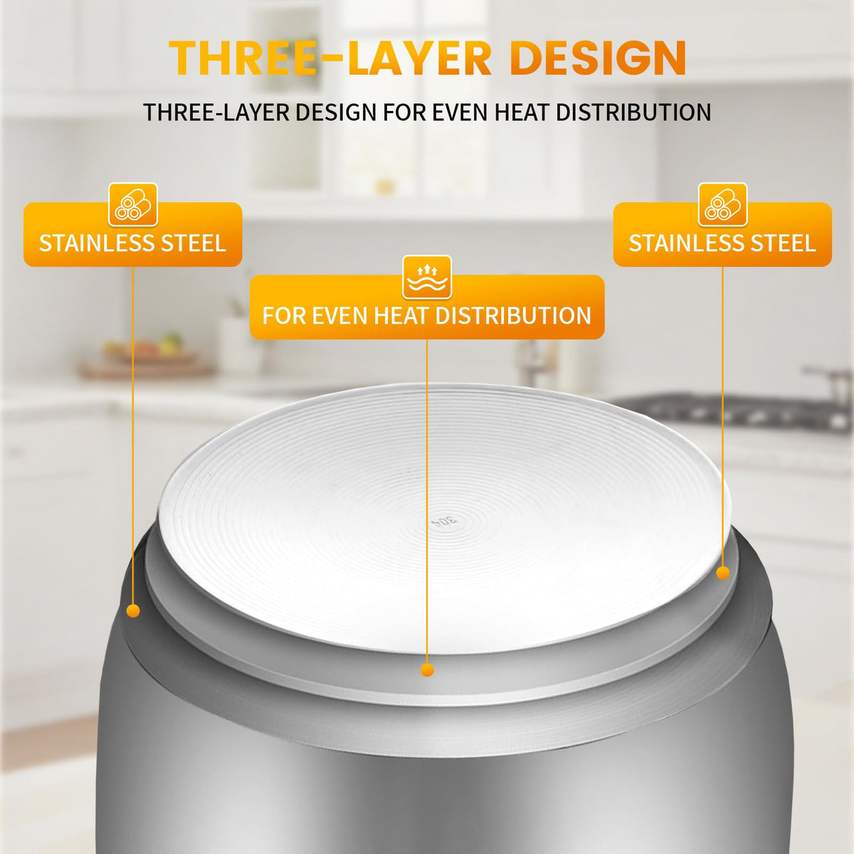 Replacement Rice Cooker 6-Cup Inner Pot Only Compatible with  CR-0675FW – 304  Steel Inner Bowl with Multi-Ply Base, Durable Pots for Multi-Cookers, Easy to Clean and Dishwasher Safe