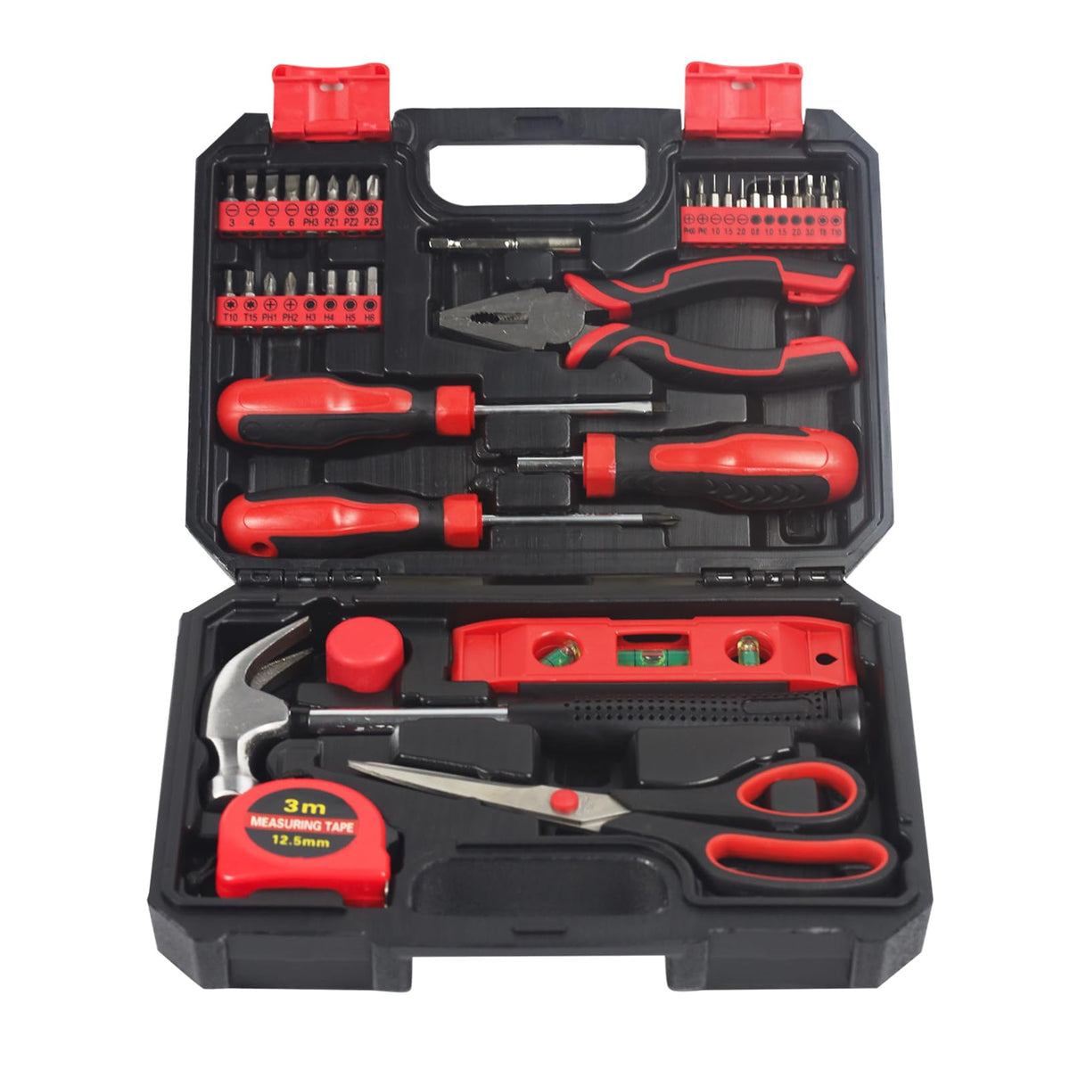Basic Home Red Tool Kit - 38 Pieces Tool Set with Portable StoraBoxes for Daily Repairing and Maintenance, Home DIY Tool Kit Set for Office & Garage