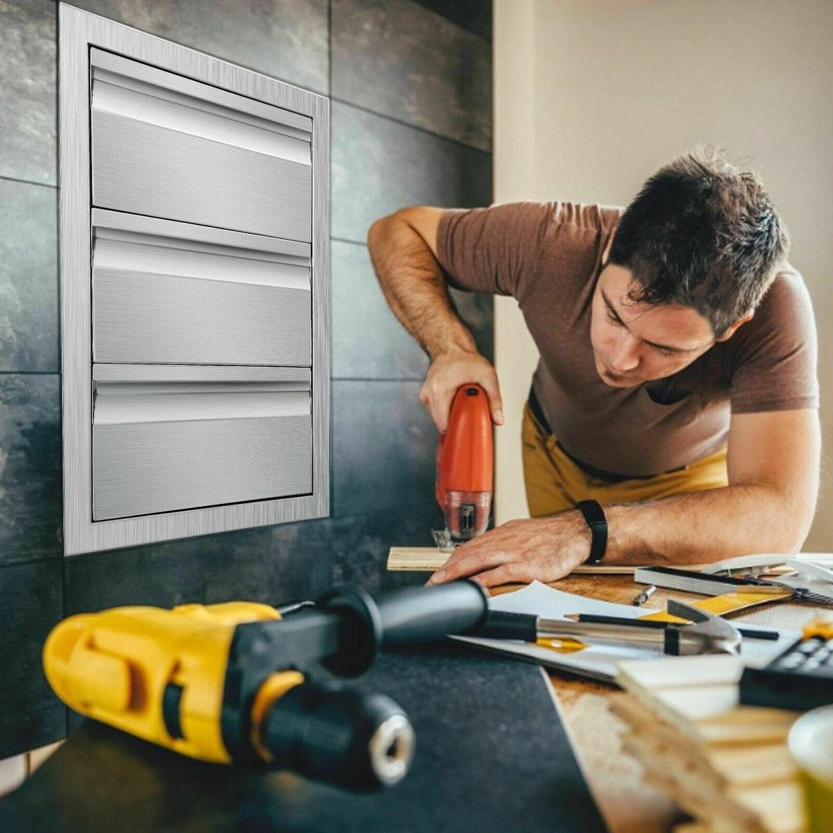 Kitchen/bbq Island  Steel Drawer Cabinet Combination StoraOutdoor