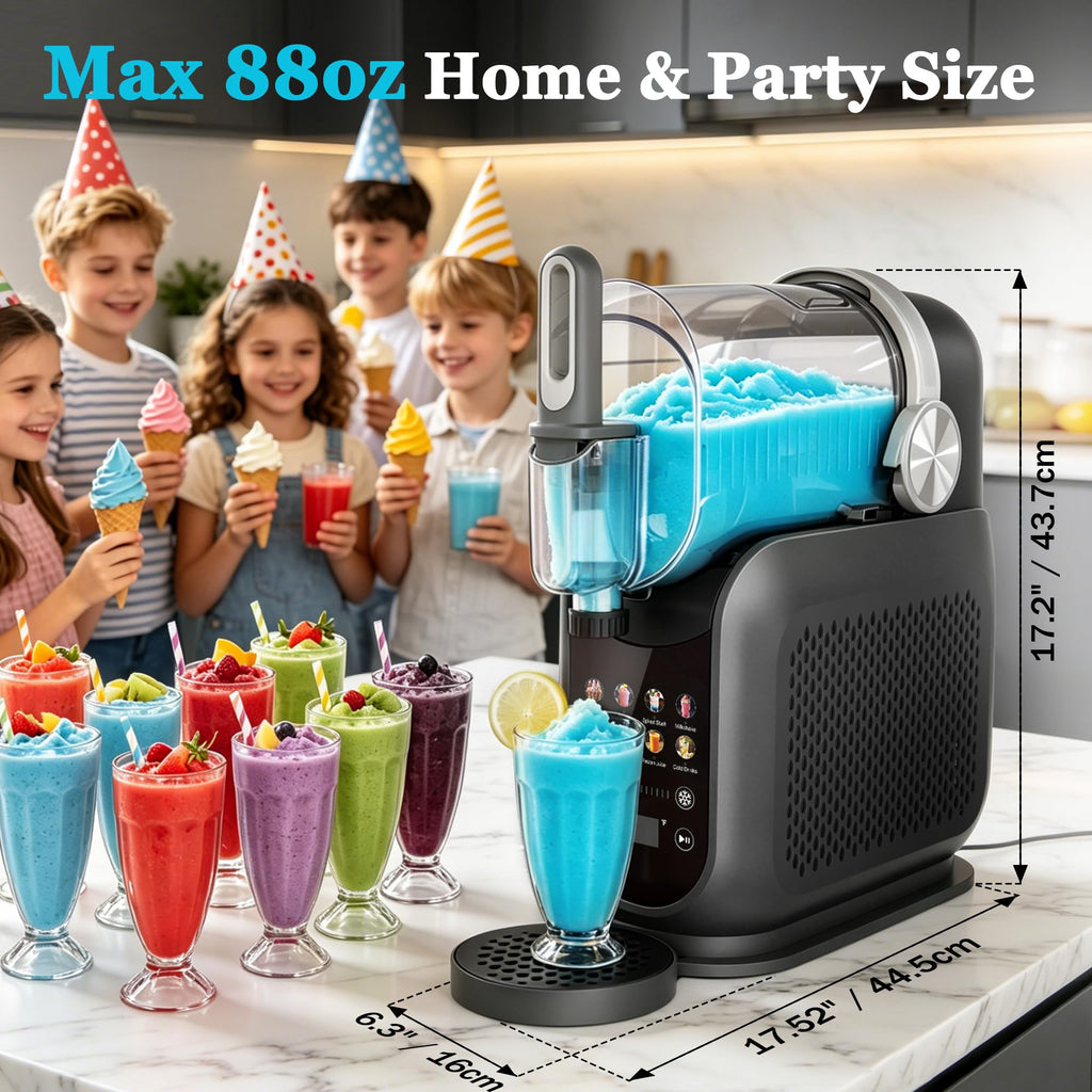 88oz Slushie Machine & Soft Serve Ice Cream Maker | No Ice Needed, Self-Cleaning, Frozen Drink Machine for Ice Cream, Margaritas, Frappés, Milk Shake, Frozen Juice, Frappé