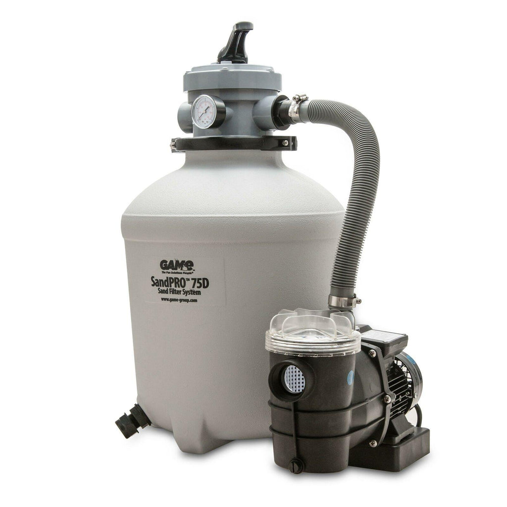 game sandpro 75d above ground pool pump and sand filter system