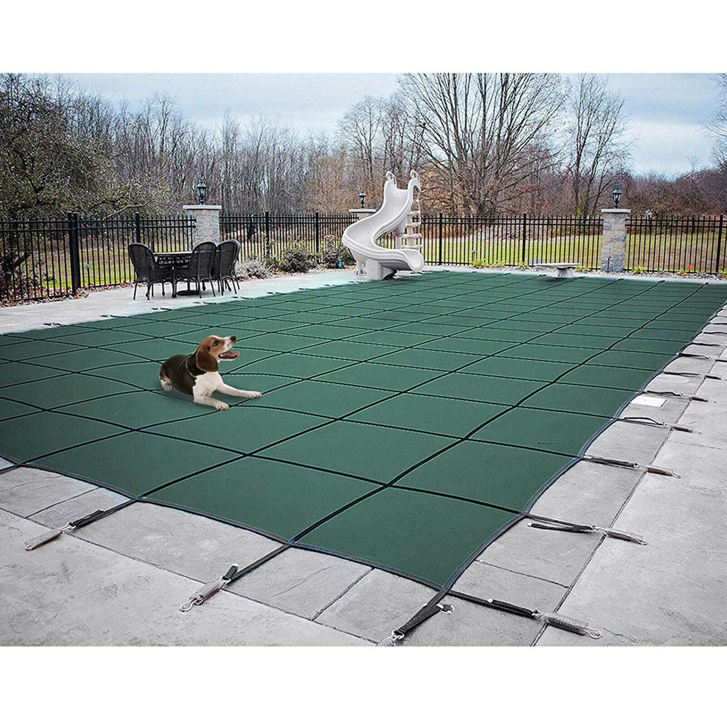 deluxe 20x40 green winter rectangular inground swimming pool cover safety us