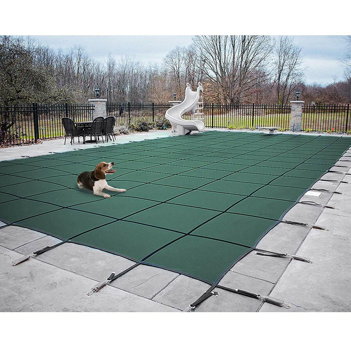 deluxe 20x40 green winter rectangular inground swimming pool cover safety us