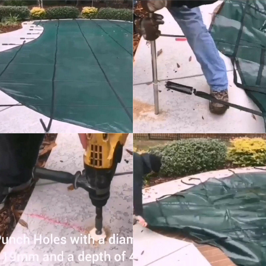 deluxe 20x40 green winter rectangular inground swimming pool cover safety us