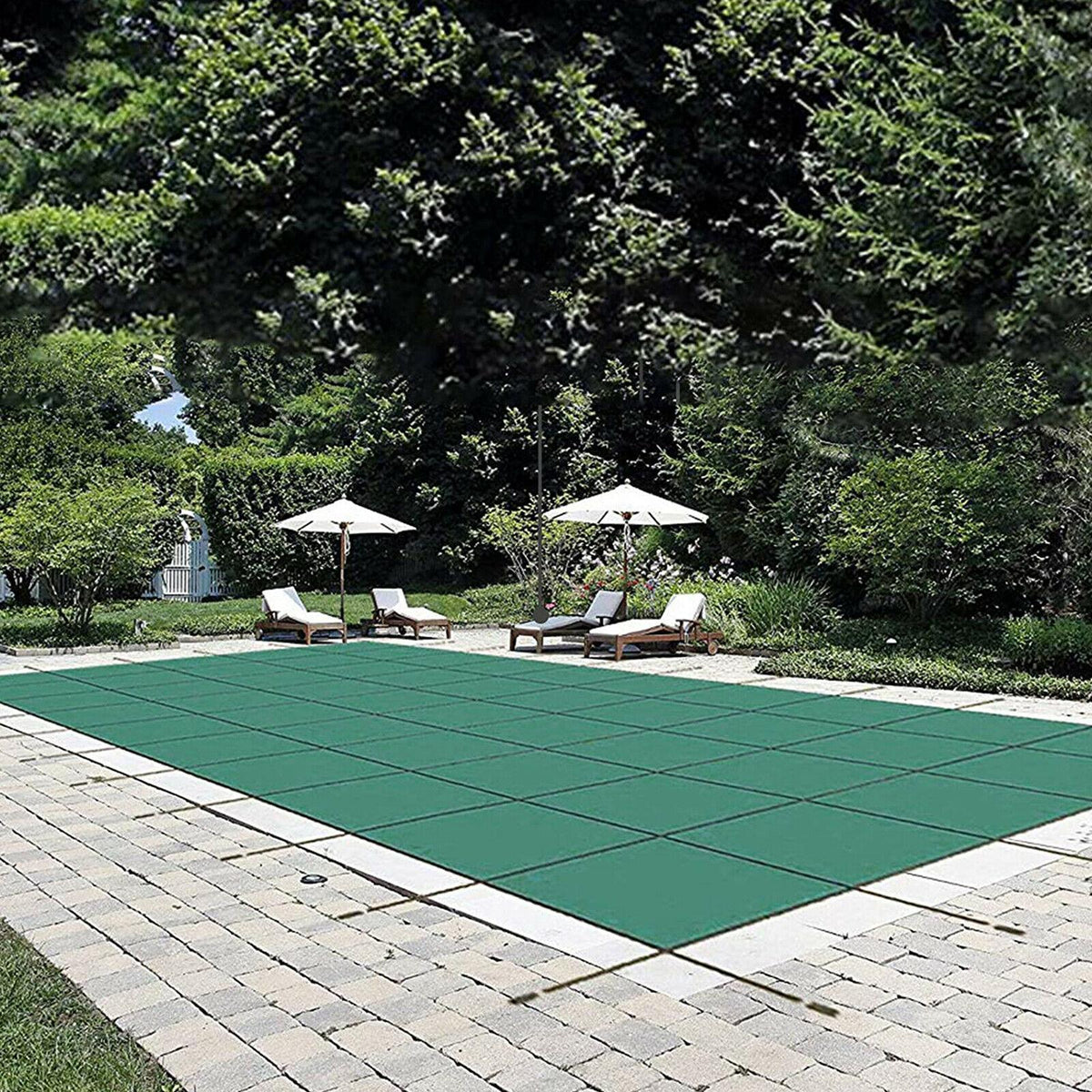 deluxe 20x40 green winter rectangular inground swimming pool cover safety us