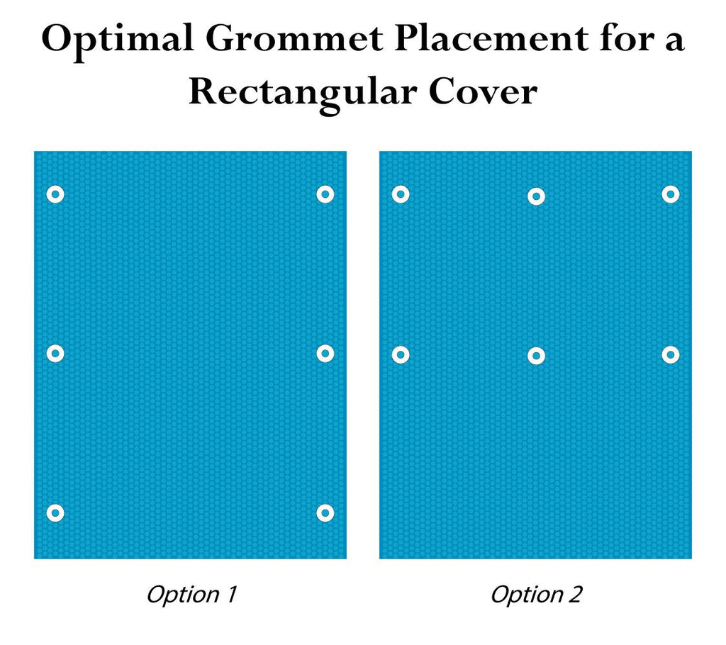 16'x28' rectangle swimming pool solar cover 800, 1200 and 1600 series w grommets