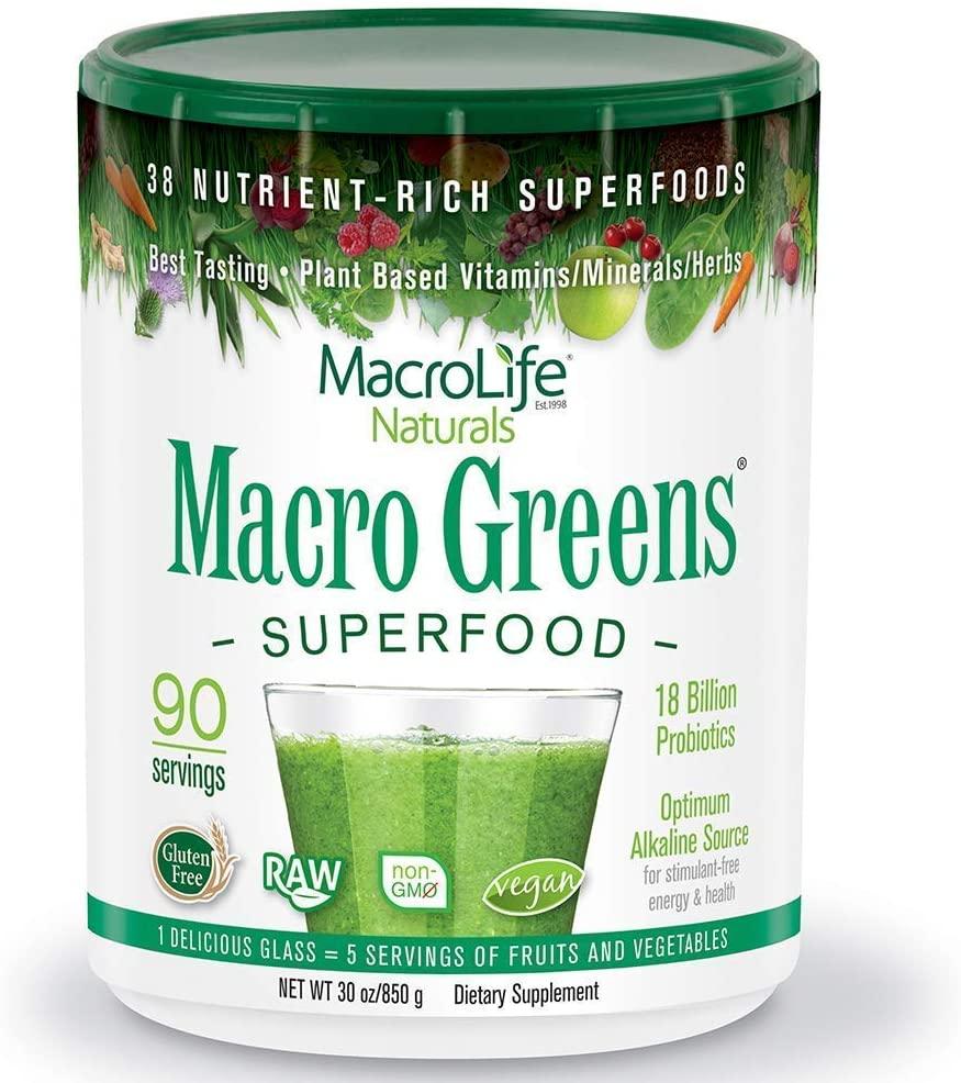 MacroLife Naturals Complete Protein Bundle 3ct - Macro Greens Superfood Powder 30oz (90 Servings) + Miracle Reds Superfood Powder 30oz (90 Servings) + MacroMeal Vegan Vanilla Protein (28 Servings)