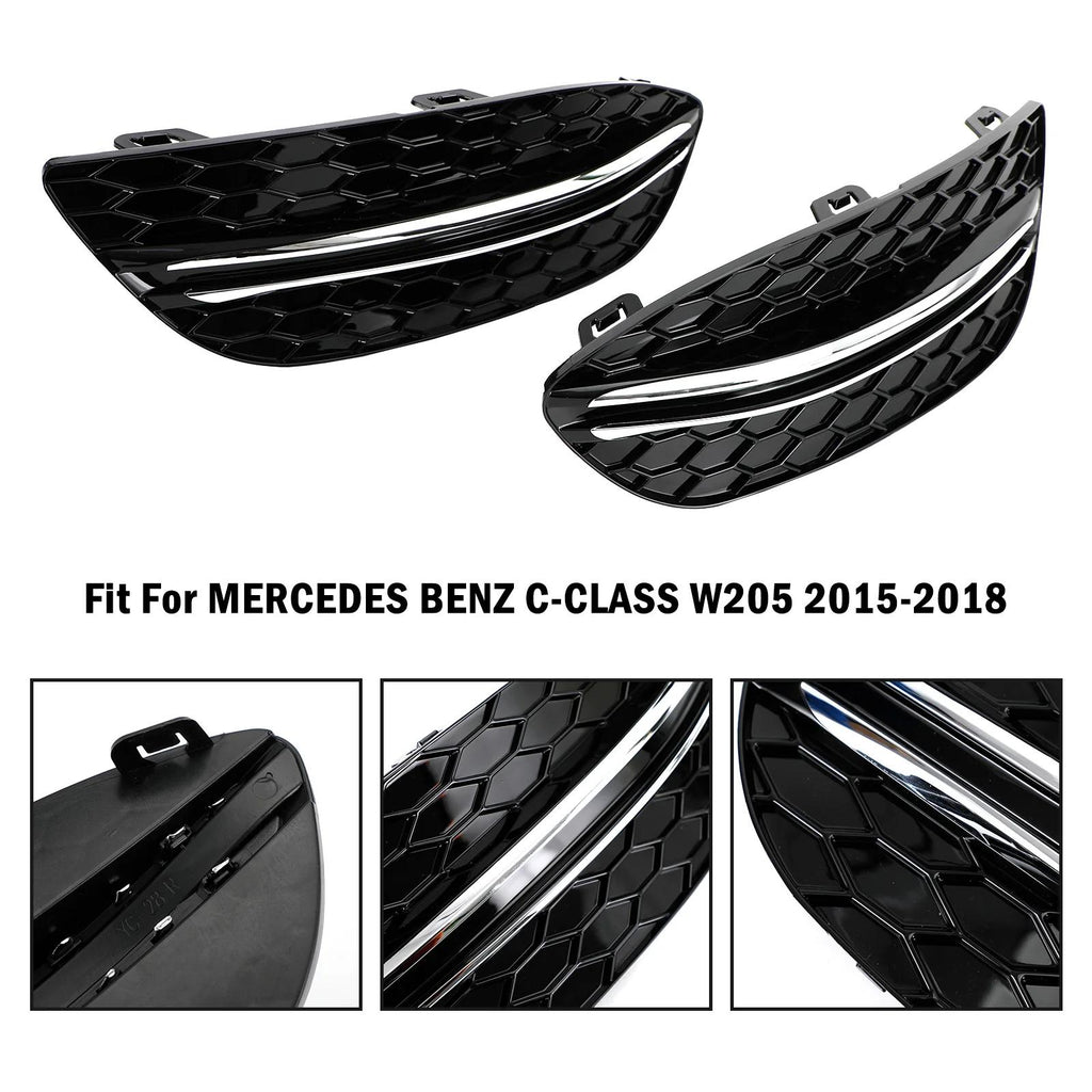 2015-2023 BENZ C-CLASS W205 Base Sedan Honeycomb Front Fog Light Cover 2058850723 MB1038172 Generic