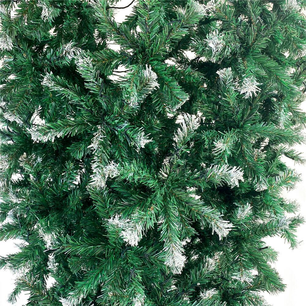 7.4ft Upside Down Green Christmas Tree with LED Warm White Lights Easy Assembly