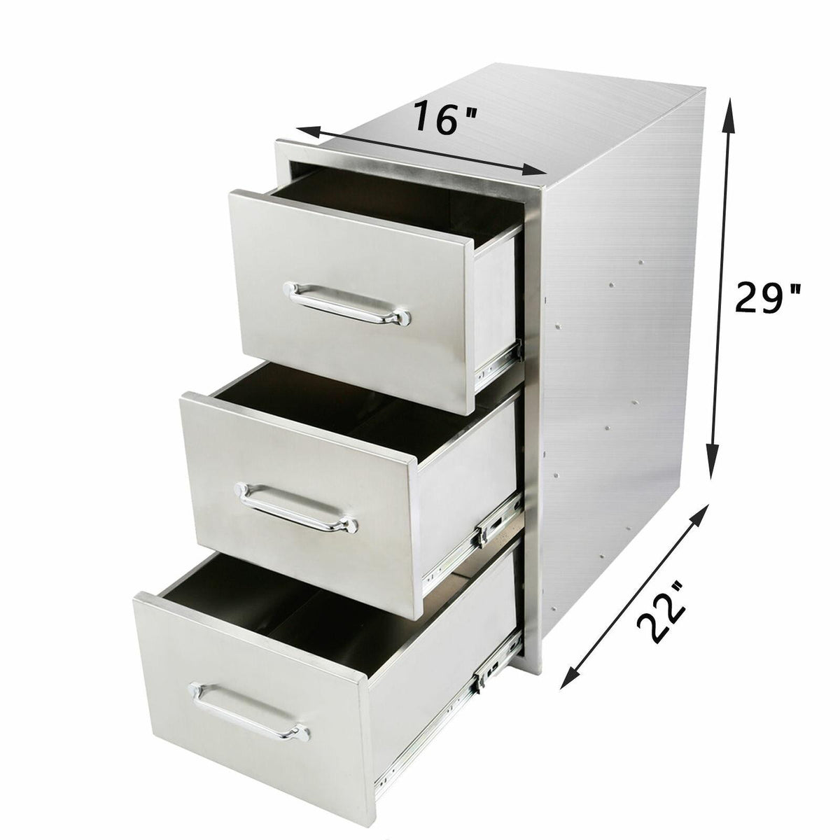 Outdoor Kitchen Island StoraDrawer 16x29x22 Inch BBQ  Triple Drawer