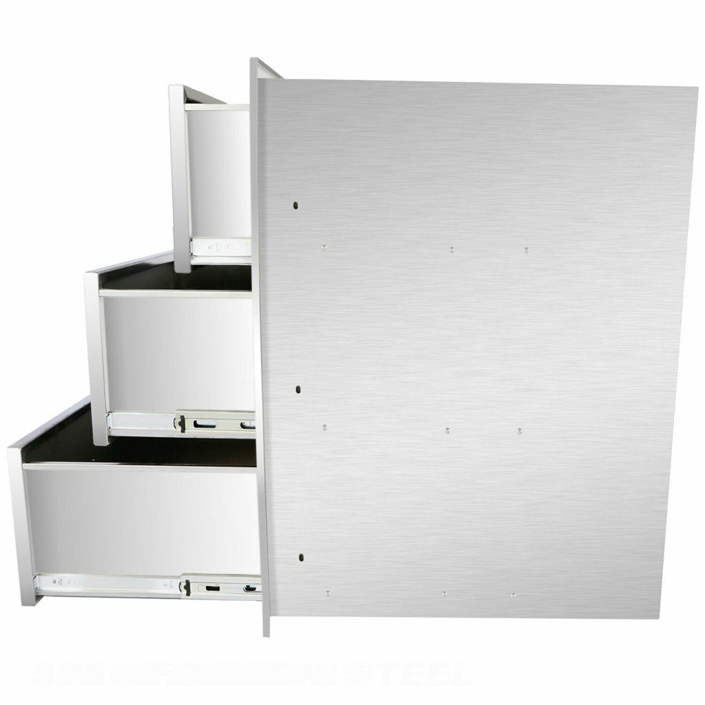 Outdoor Kitchen Island StoraDrawer 16x29x22 Inch BBQ  Triple Drawer