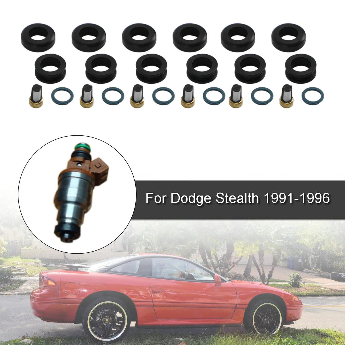 Dodge Stealth 1991-1996 6PCS Fuel Injectors Seal O-Ring Kit 18-10066 INP-014 MD164888 Generic