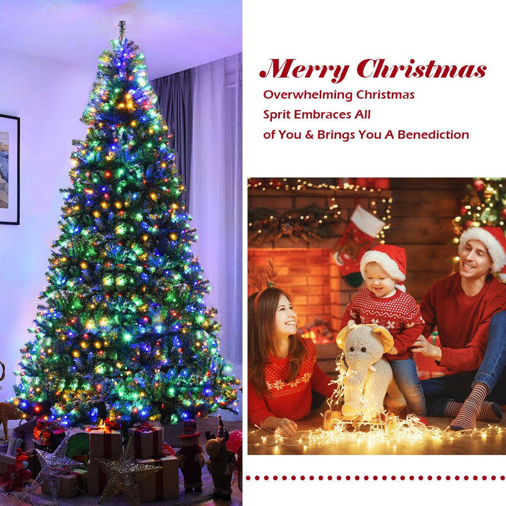 9Ft Pre-Lit Artificial Christmas Tree Premium Hinged w/ 1000 LED Lights &amp; Stand