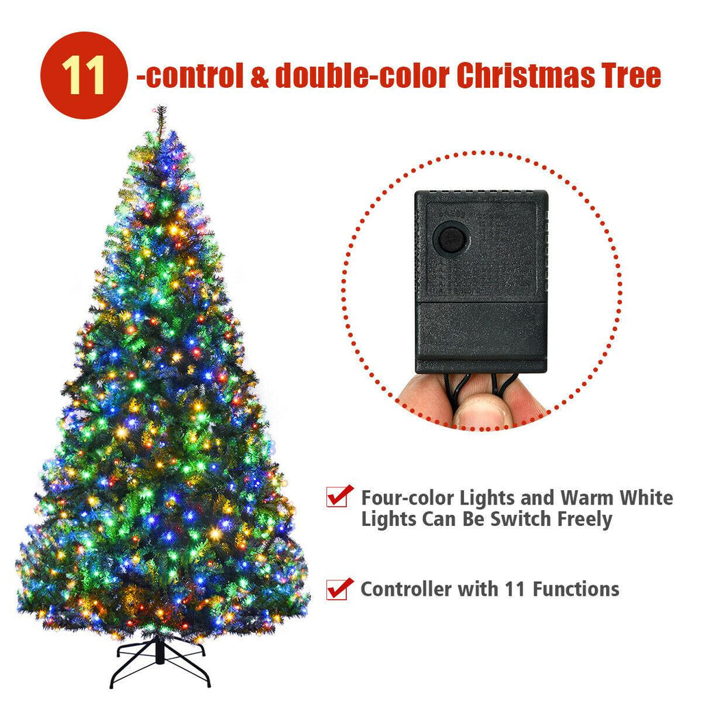 9Ft Pre-Lit Artificial Christmas Tree Premium Hinged w/ 1000 LED Lights &amp; Stand