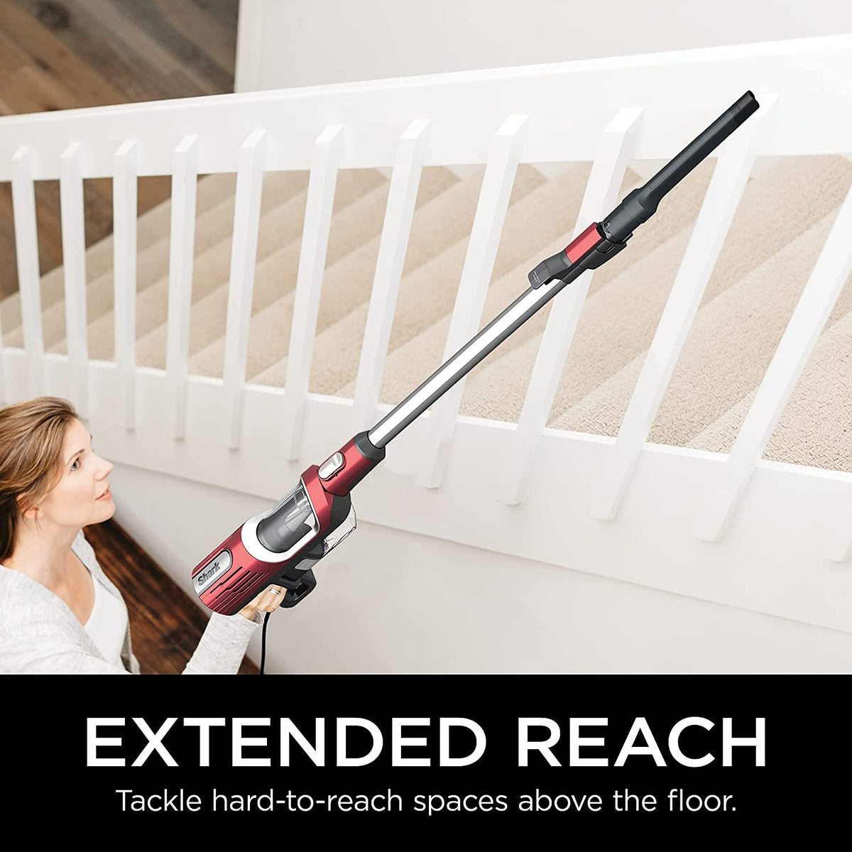 Shark HZ602 Ultralight Pet Pro Corded Stick Vacuum with PowerFins &amp; Self-Cleaning Brushroll, Perfect for Pets, Converts to Hand Vacuum, Pet Power Brush, Crevice &amp; Upholstery Tools, Comet Red