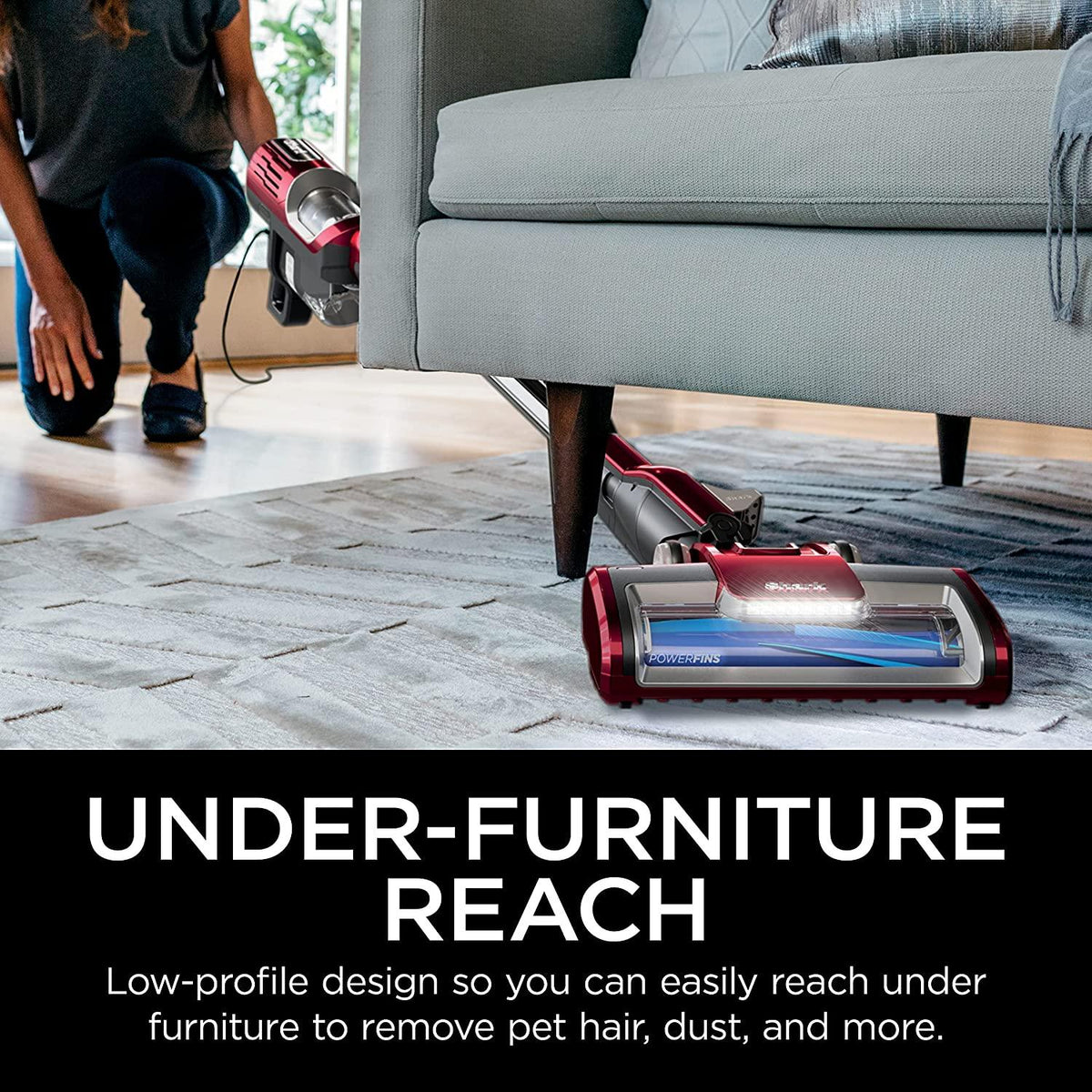 Shark HZ602 Ultralight Pet Pro Corded Stick Vacuum with PowerFins &amp; Self-Cleaning Brushroll, Perfect for Pets, Converts to Hand Vacuum, Pet Power Brush, Crevice &amp; Upholstery Tools, Comet Red