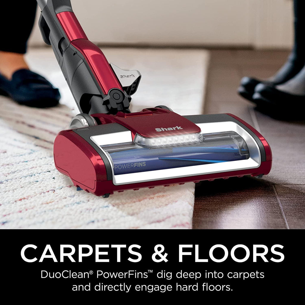 Shark HZ602 Ultralight Pet Pro Corded Stick Vacuum with PowerFins &amp; Self-Cleaning Brushroll, Perfect for Pets, Converts to Hand Vacuum, Pet Power Brush, Crevice &amp; Upholstery Tools, Comet Red