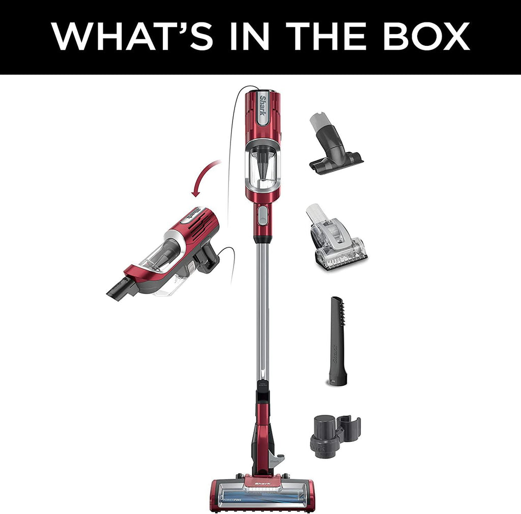 Shark HZ602 Ultralight Pet Pro Corded Stick Vacuum with PowerFins &amp; Self-Cleaning Brushroll, Perfect for Pets, Converts to Hand Vacuum, Pet Power Brush, Crevice &amp; Upholstery Tools, Comet Red